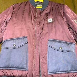 Scotch&Soda purple silk quilted bomber jacket